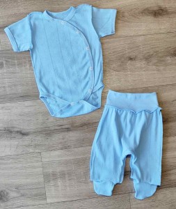 Комплект "Однотонный" голубой, мальчик 0-3 месяцев