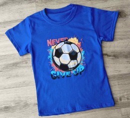 Футболка "Never" синий(темный), мальчик 10-11-12-13 лет