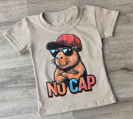 Футболка «No Cap» бежевый, мальчик 1,5-3-5-7-9 лет
