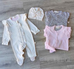 Человечек Murat Baby "Лео+точки" микс цветов, девочка 0 месяцев