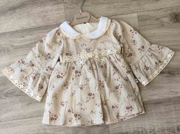 Платье Mammy&Daddy «Цветочки» бежевый, 3-6-9-12-18 месяцев