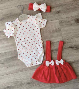 Комплект Murat Baby "Сердечка" белый, девочка 0-3-6-9  месяцев