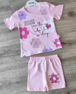 Костюм Minitix "SHE" розовый, девочка 9-12-18-24 месяцев