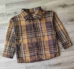 Сорочка« Клітина» коричневий, хлопчик 6-7-8-9 років