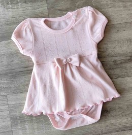 Боди-платье "Однотонный" розовый, девочка 3-6 месяцев