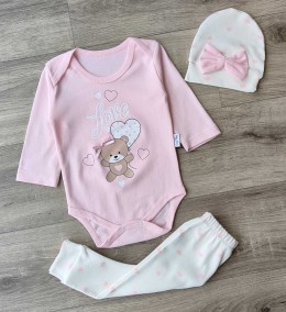 Комплект Poli Foni «Love» розовый, девочка 3-6 месяцев