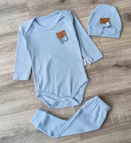 Комплект Poli Foni «Мишка» голубой, мальчик 3-6 месяцев