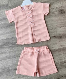 Костюм My Bella «Бантики» персиковый, девочка 6-9-12-18 месяцев