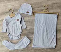 Комплект Uko Baby «Однотонный» серый, мальчик 3 месяцев