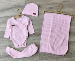 Комплект Uko Baby «Однотонный» розовый, девочка 3 месяцев