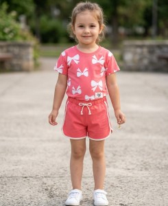 Костюм My Bella «Бантики» кораловый, девочка 2-3-4-5 лет