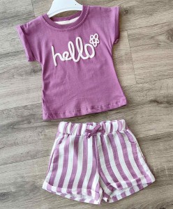 Костюм My Bella «Hello» фиолетовый, девочка 6-9-12-18 месяцев