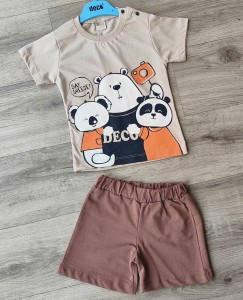 Костюм Deco "Панда+коала" бежевый, мальчик 9-12-18-24 месяцев