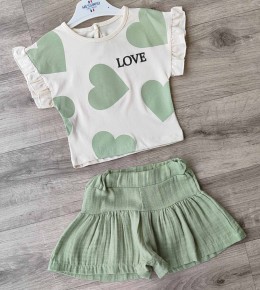 Костюм Messinho "Love" зеленый, девочка 9-12-18-24 месяцев
