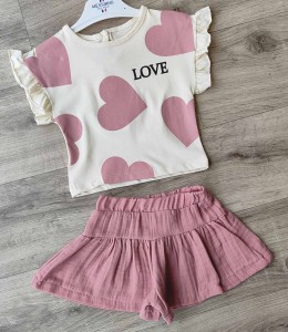 Костюм Messinho "Love" коричневый(терракотовый), девочка 9-12-18-24 месяцев