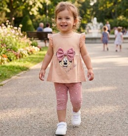 Костюм Messinho "Mouse" бежевый, девочка 9-12-18-24 месяцев