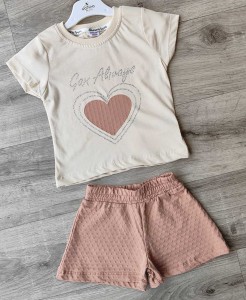 Костюм Donino «Сердце» коричневый(терракотовый), девочка 6-9-12-18 месяцев