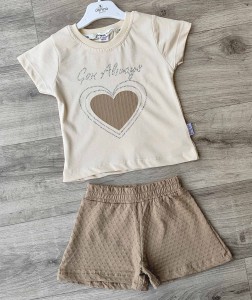 Костюм Donino «Сердце» коричневый, девочка 6-9-12-18 месяцев