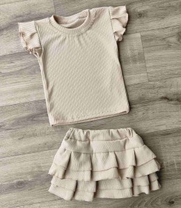 Костюм «Однотонный» бежевый, девочка 1,5-3-5-7 лет