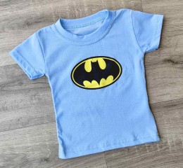 Футболка "Бэтмен" голубой, мальчик 1,5-3-5-7-9  лет