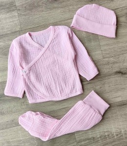 Комплект "Однотонный" розовый, девочка 0-3 месяцев