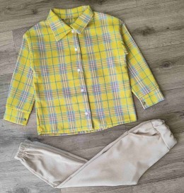 Костюм "Клетка" желтый, мальчик 6-7-8-9 лет