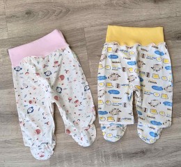 Ползуны "Зверьки" молочный, унисекс 0-3-6 месяцев