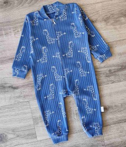 Человечек  "Жираф" синий(темный), мальчик 6-9-12 месяцев