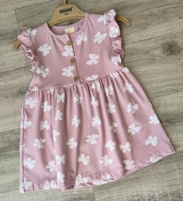 Платье Osso «Бабочки» розовый(пудра), 2-3-4-5 лет