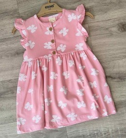 Платье Osso «Бабочки» кораловый, 2-3-4-5 лет