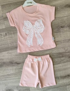 Костюм Minitix "Бантик" персиковый, девочка 9-12-18-24 месяцев