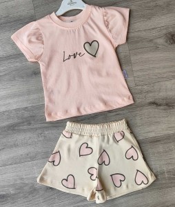 Костюм Donino «Love» персиковый, девочка 6-9-12-18 месяцев