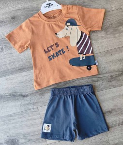 Костюм Nazar Baby "Let's Skate!" коричневий(цегляний), хлопчик 9-12-18-24 місяців