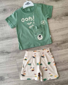 Костюм Nazar Baby "Oops!" зеленый, унисекс 9-12-18-24 месяцев