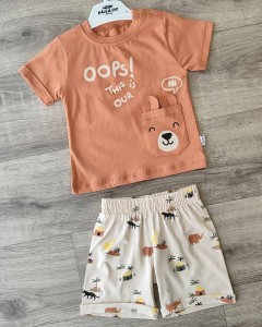 Костюм Nazar Baby "Oops!" коричневый(кирпичный), унисекс 9-12-18-24 месяцев