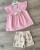 Костюм Nazar Baby "Бантик+цветочки" рожевий, дівчинка 9-12-18-24 місяців, фото