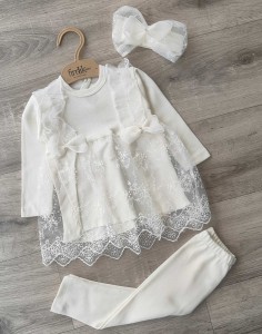 Комплект Findik "Бантики", молочний, дівчинка 3-6-9 місяців