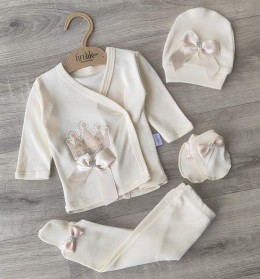 Комплект Findik «Коронка» молочний, дівчинка 3 місяці