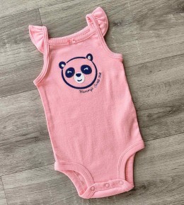 Боді "Пандочка" рожевий, дівчинка 3-6-9 місяців