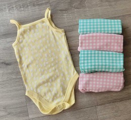 Боді "Клітиночка" мікс кольорів, дівчинка 12 місяців
