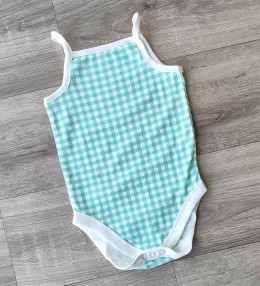 Боді "Клітиночка" зелений, дівчинка 18 місяців