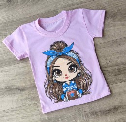 Футболка "Девочка" розовый, девочка  1,5-3-5-7-9  лет