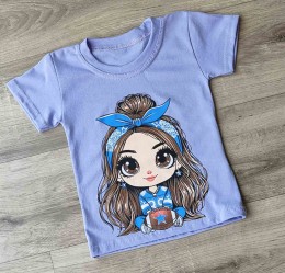 Футболка "Девочка" фиолетовый(сиреневый), девочка  1,5-3-5-7-9  лет