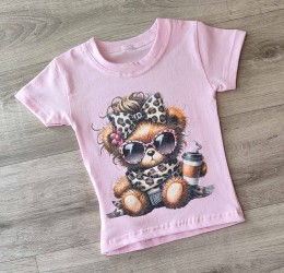 Футболка "Мишка" розовый, девочка 1,5-3-5-7-9 лет
