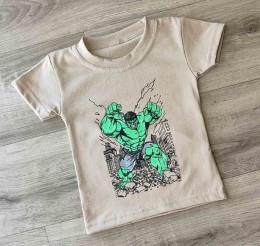 Футболка "Халк" бежевый, мальчик 1,5-3-5-7-9  лет