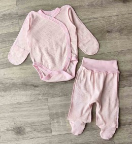 Комплект "Однотонный" розовый, девочка 0-3 месяцев