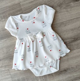 Боді-сукня "I DAD MOM" молочний, дівчинка 3-6 місяців