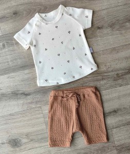 Костюм «Цветочки» коричневый, девочка 3-6-9-12 месяцев