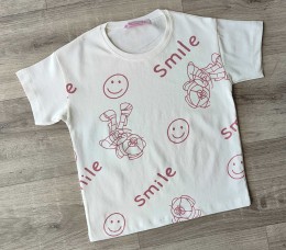 Футболка CMK «Smile» молочный, девочка 3-5-7-9-11 лет