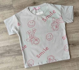Футболка CMK «Smile» серый, девочка 3-5-7-9-11 лет